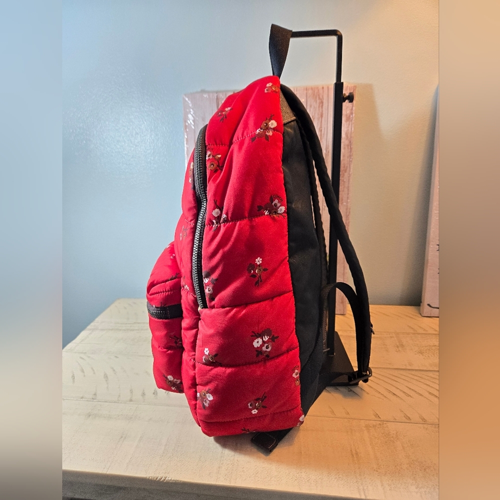 Coach Red Floral Backpack - Picture 4 of 16